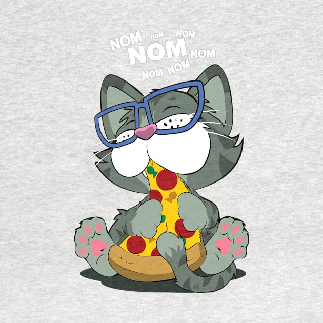 Pizza Cat! Blue by CuddleswithCatsArt